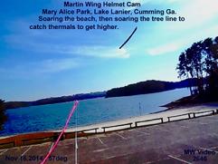 George Ferris of Martin Wing Soaring the beach at Marry Alice Park on Lake Lanier Ga