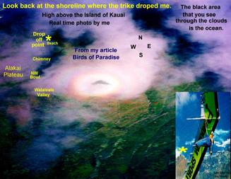 Birds of Paradise , article, George Ferris, Waialeale Valley, menehune tribe, alakai Swamp,hang Gliding, flying, soaring, flying articals, Hawaii,Kauai, Waimea Canyon,Gerry Charlibois